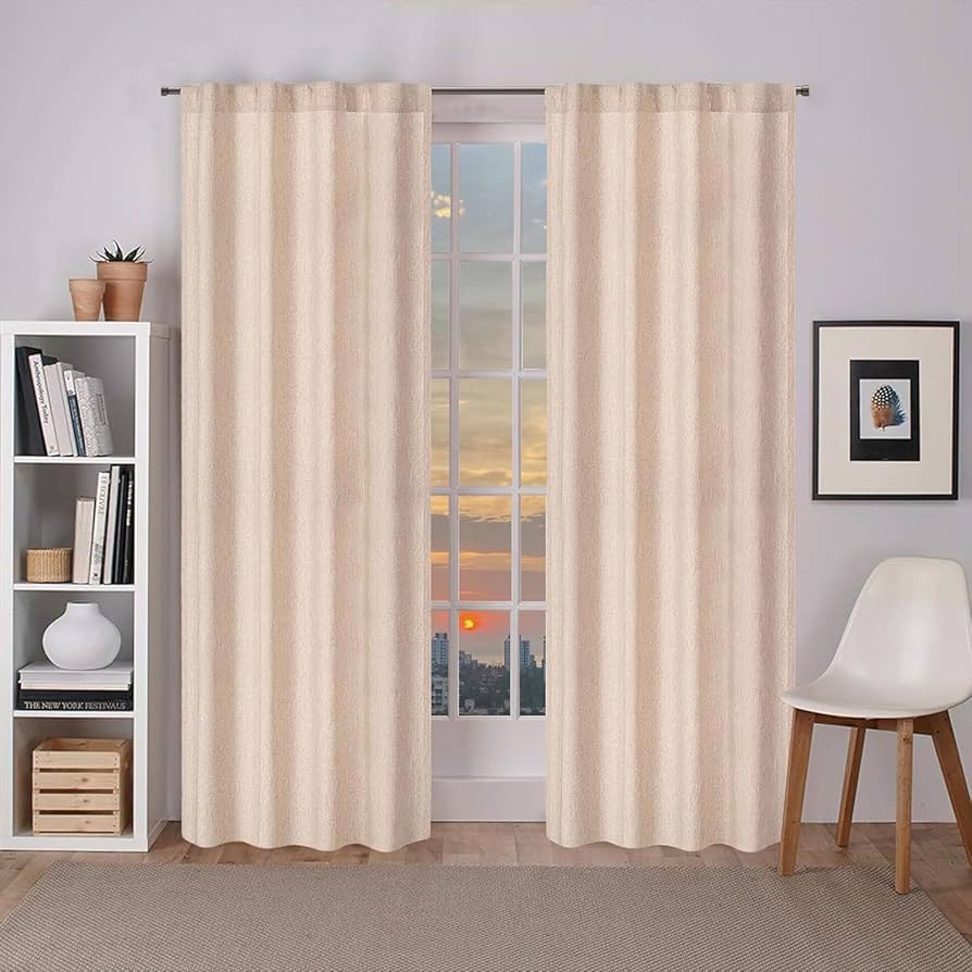 リネン カーテン 1組（2枚） DYTÅG ディトーグ 遮像・採光カーテン 1組, 麻 ベージュ